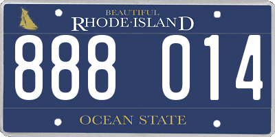 RI license plate 888014