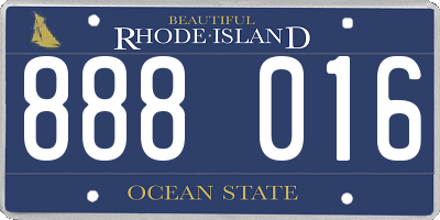 RI license plate 888016