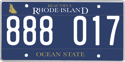 RI license plate 888017