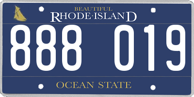 RI license plate 888019