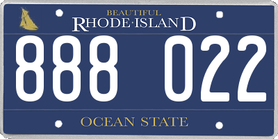RI license plate 888022