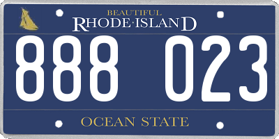 RI license plate 888023