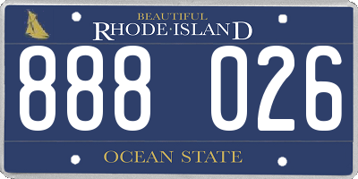 RI license plate 888026