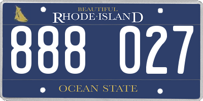 RI license plate 888027