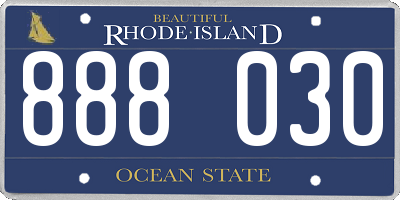 RI license plate 888030