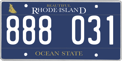 RI license plate 888031