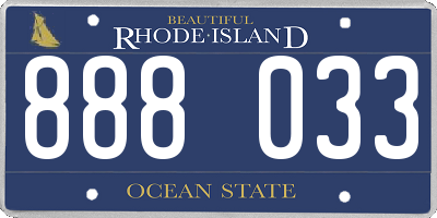 RI license plate 888033