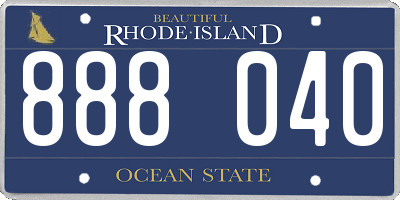 RI license plate 888040