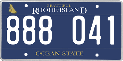 RI license plate 888041