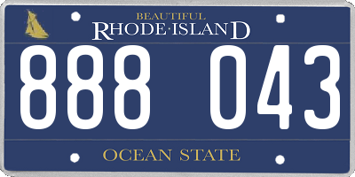 RI license plate 888043
