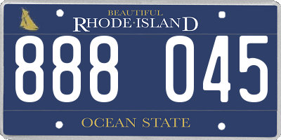 RI license plate 888045
