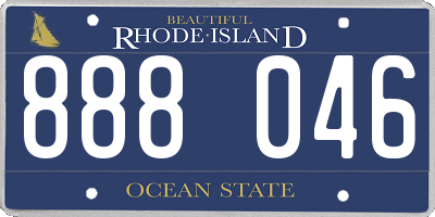RI license plate 888046