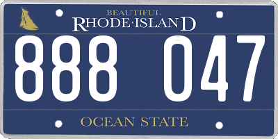 RI license plate 888047