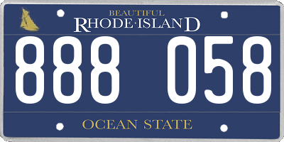 RI license plate 888058