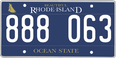 RI license plate 888063