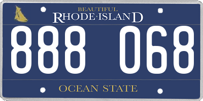 RI license plate 888068
