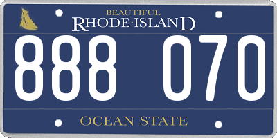 RI license plate 888070