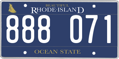 RI license plate 888071