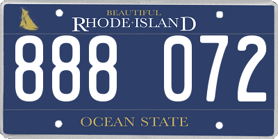 RI license plate 888072