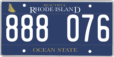 RI license plate 888076
