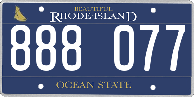 RI license plate 888077