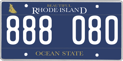 RI license plate 888080