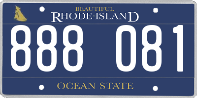 RI license plate 888081
