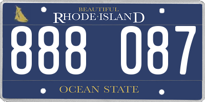 RI license plate 888087