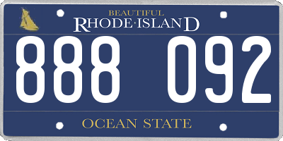 RI license plate 888092