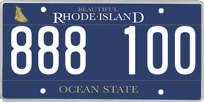 RI license plate 888100