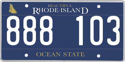 RI license plate 888103