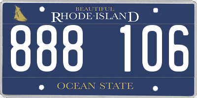 RI license plate 888106