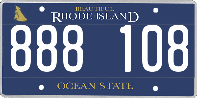 RI license plate 888108