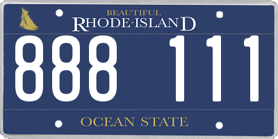 RI license plate 888111