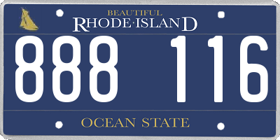 RI license plate 888116