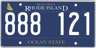 RI license plate 888121