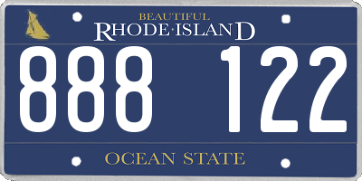 RI license plate 888122