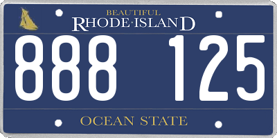 RI license plate 888125