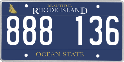RI license plate 888136