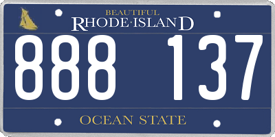 RI license plate 888137
