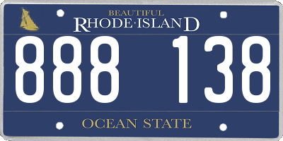 RI license plate 888138