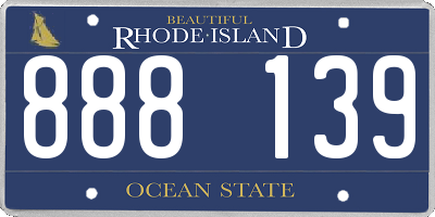 RI license plate 888139