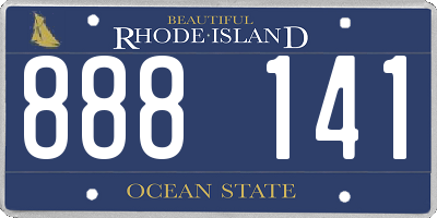 RI license plate 888141