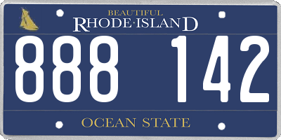 RI license plate 888142