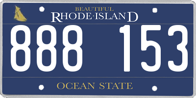 RI license plate 888153