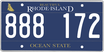 RI license plate 888172