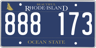 RI license plate 888173