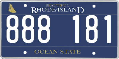 RI license plate 888181