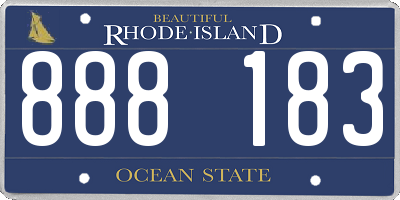 RI license plate 888183