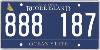 RI license plate 888187